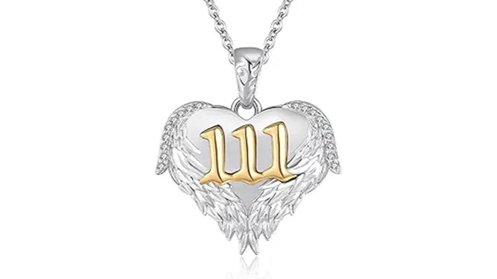 angel wing silver necklace