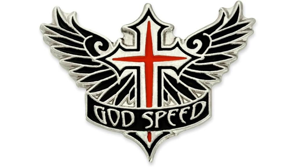 angel wings biker pin