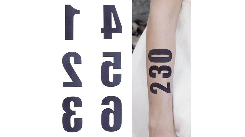 arabic numeral tattoo pack