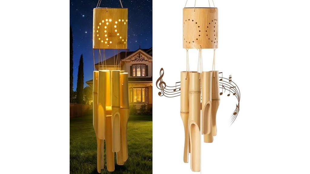 bamboo solar wind chimes