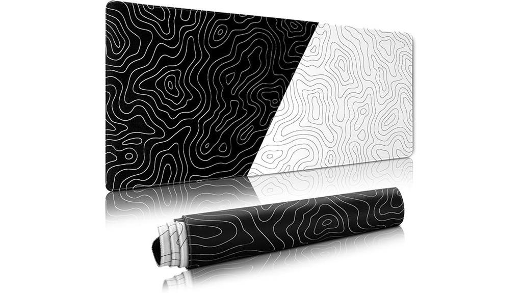 black white topographic mousepad