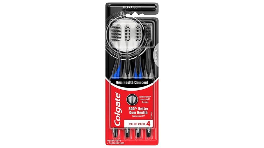 charcoal toothbrush four pack