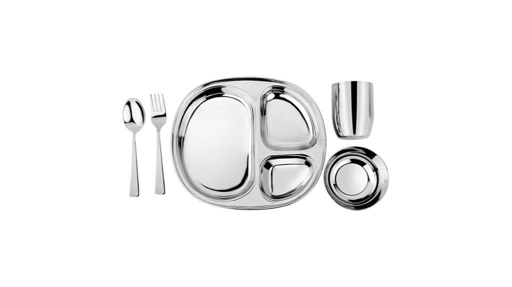 child friendly stainless dinnerware