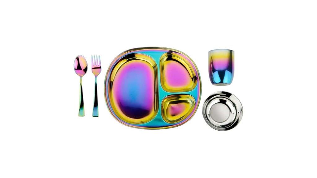 child safe stainless steel dinnerware
