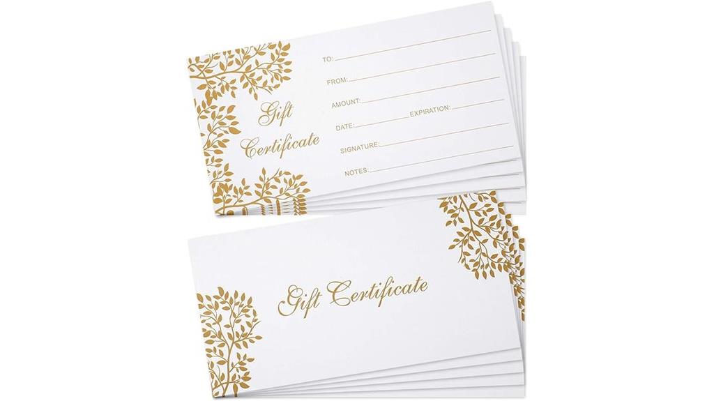 christmas gift voucher set
