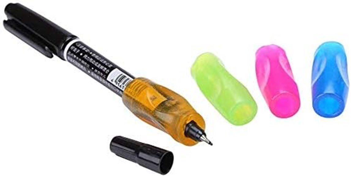 colorful ergonomic writing grips