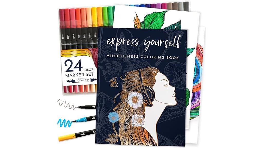 coloring book with markers