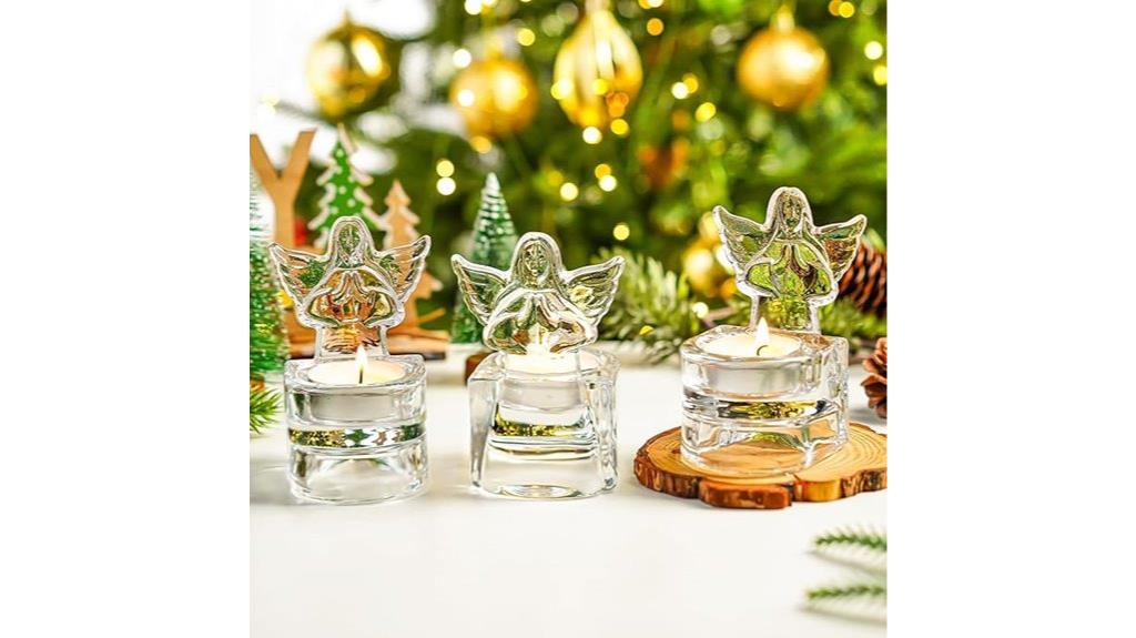 crystal glass angel holder