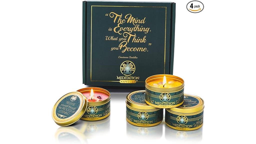 crystal infused meditation candles