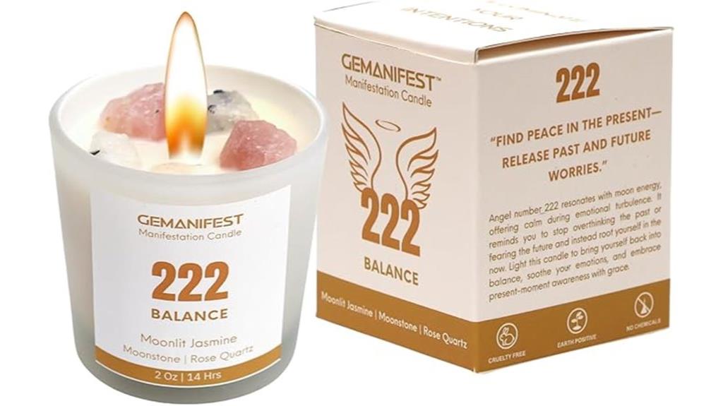 crystals scented manifestation candle
