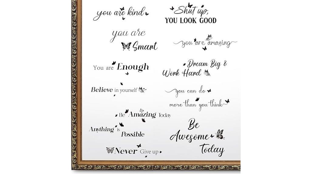 decorative mirror quote stickers