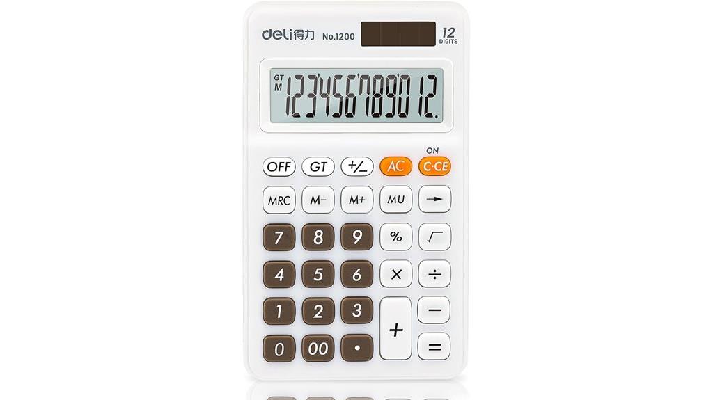 deli 12 digit lcd calculator