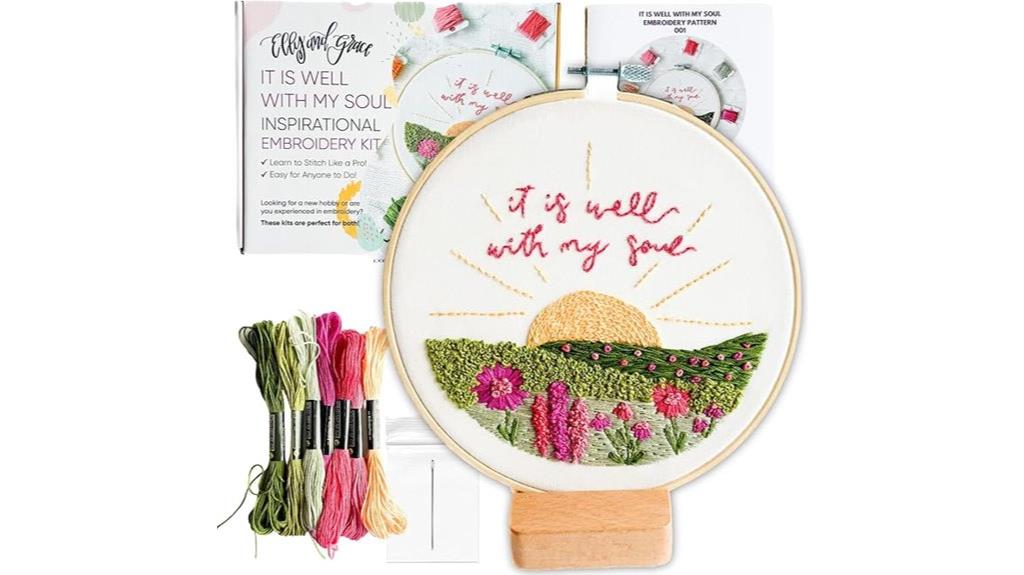 embroidery kit with hoop