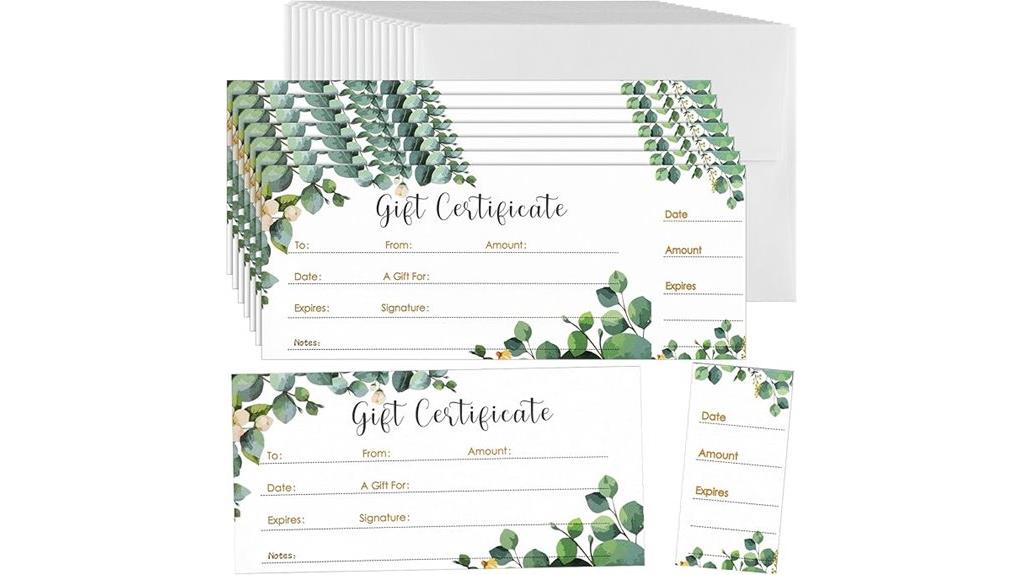 fifty gift card sets
