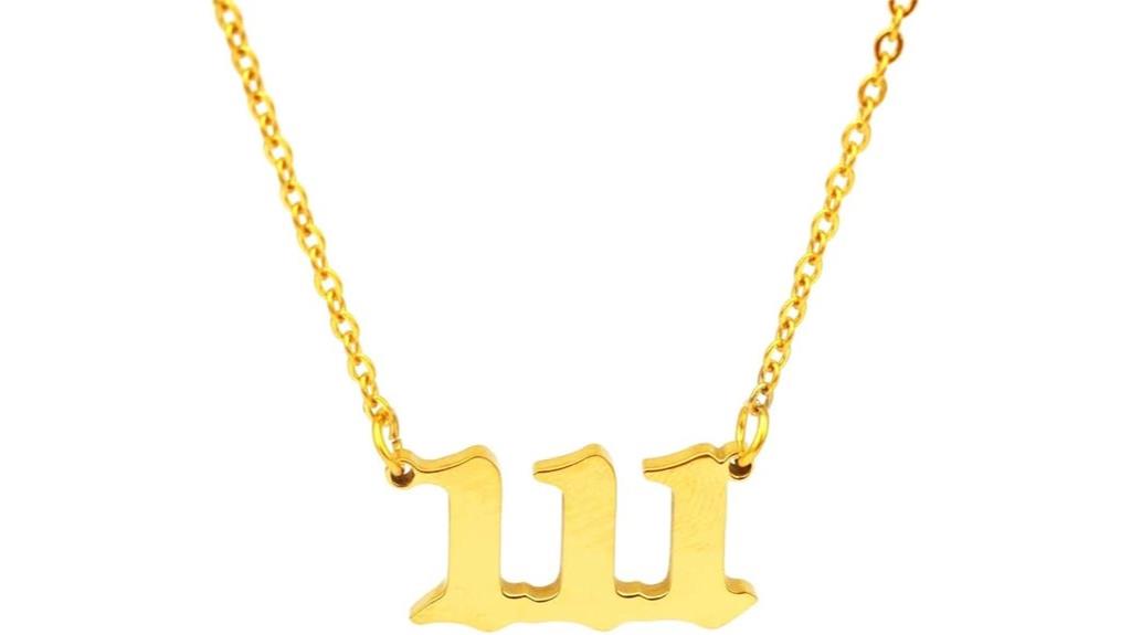 gold plated numerology necklace