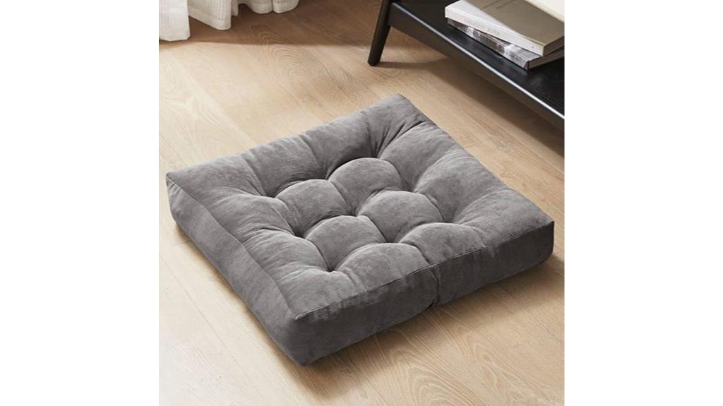 gray corduroy meditation pillow