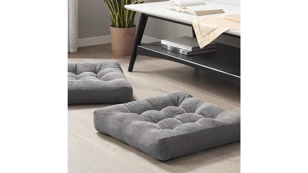 grey meditation pillow set