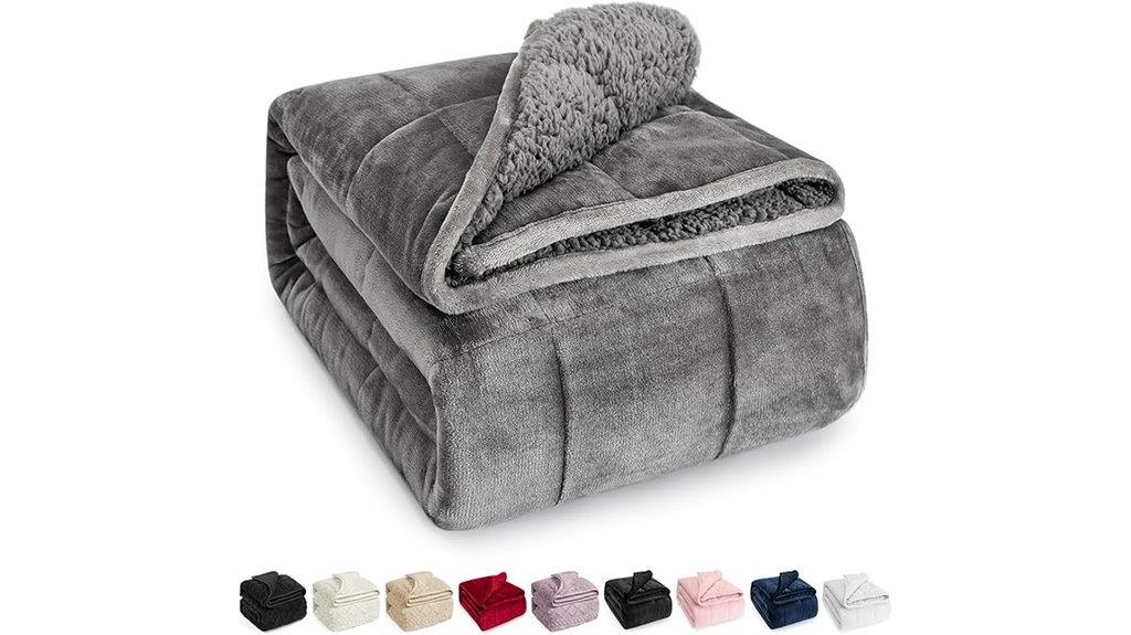 grey weighted fleece blanket