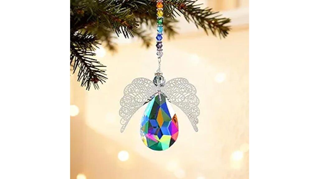 hanging crystal angel suncatcher