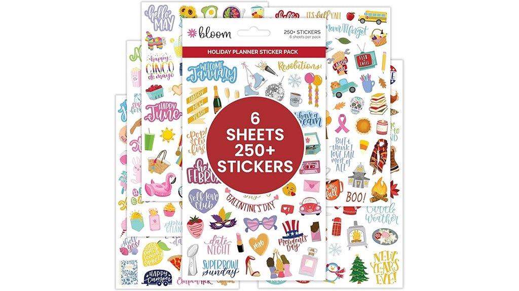 holiday sticker sheet set