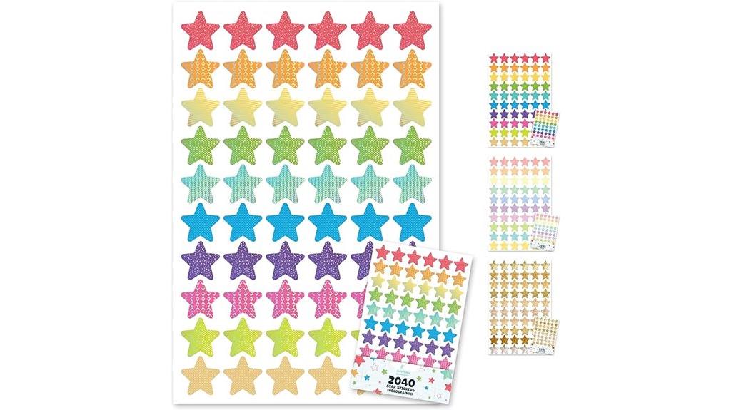 holographic star sticker sheets