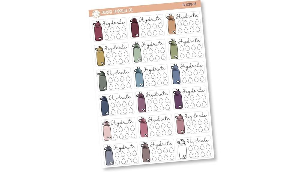 hydration tracker planner stickers
