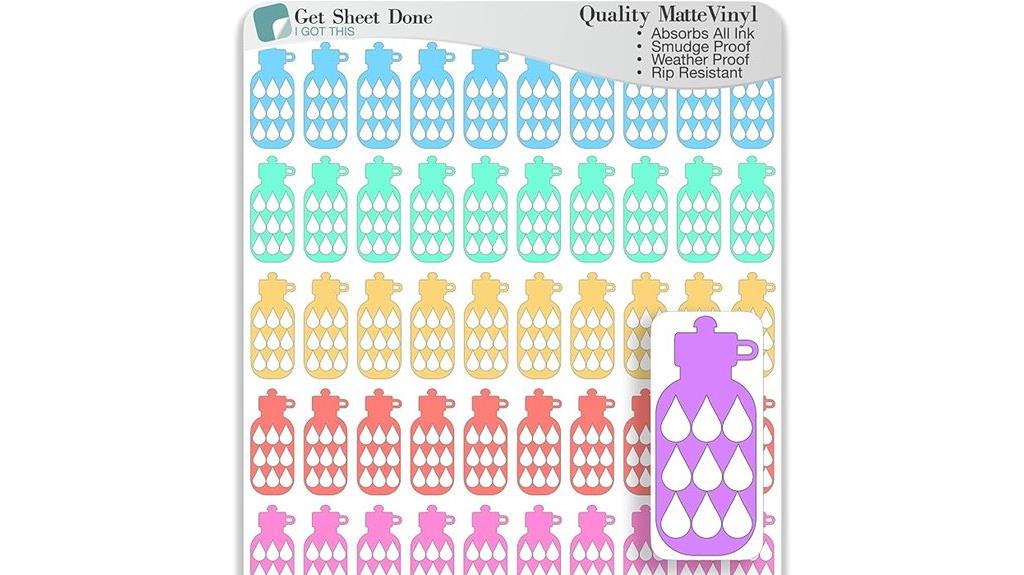 hydration tracker vinyl stickers