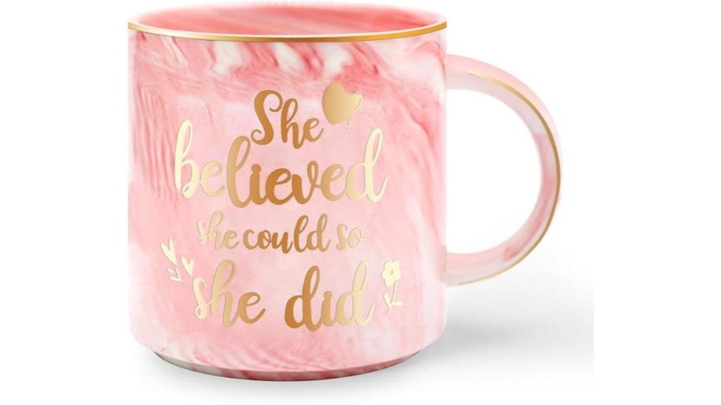 inspirational pink marble mug