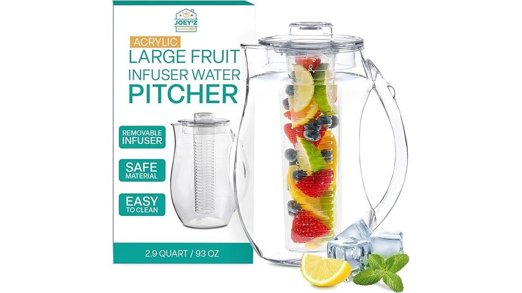 large 2 9 quart fruit pitcher