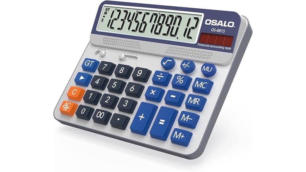 large lcd 12 button calculator