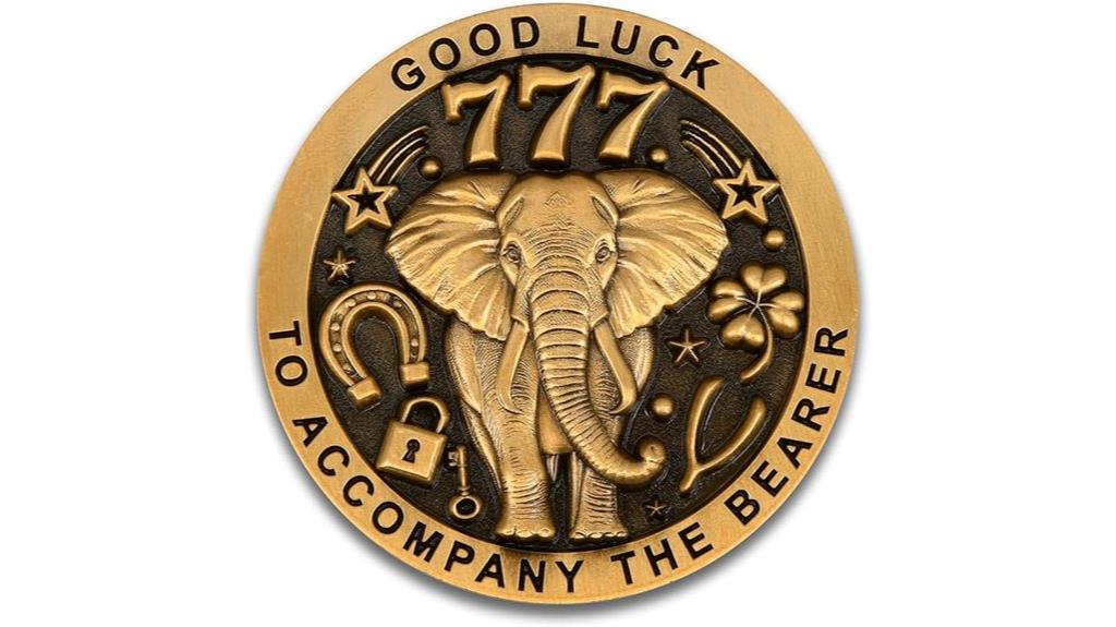 lucky elephant clover coin