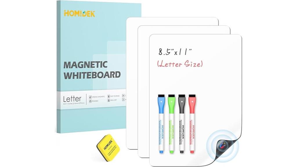 magnetic whiteboard with markers
