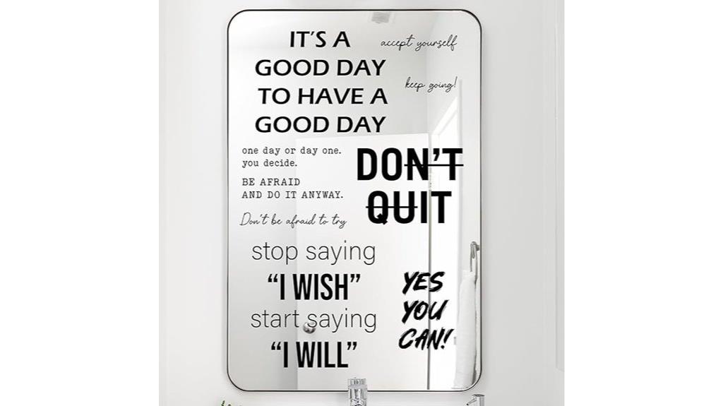 motivational mirror quote decals