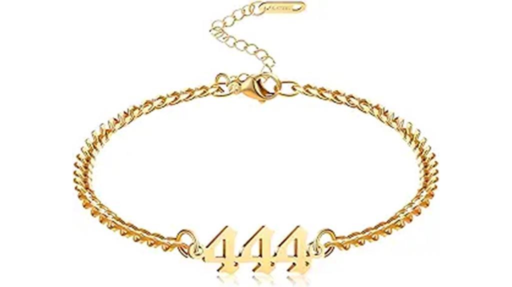 number pendant anklet