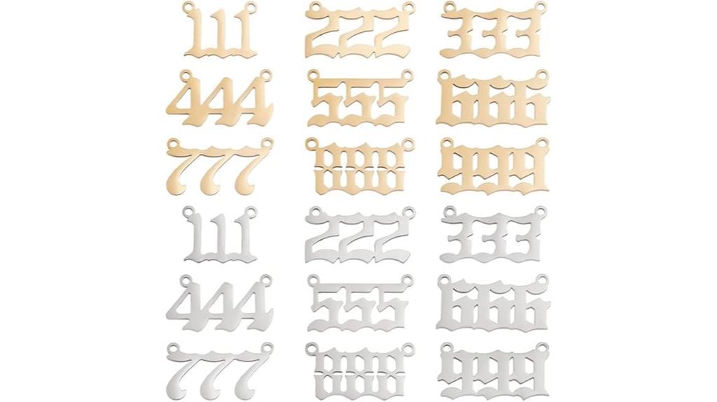 numbered steel charm jewelry