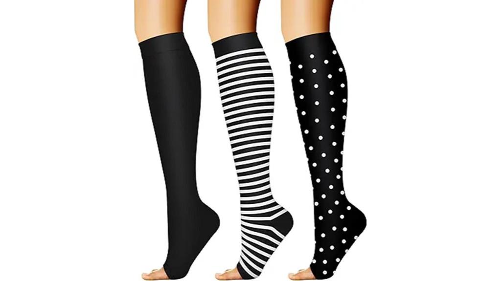 open toe compression socks