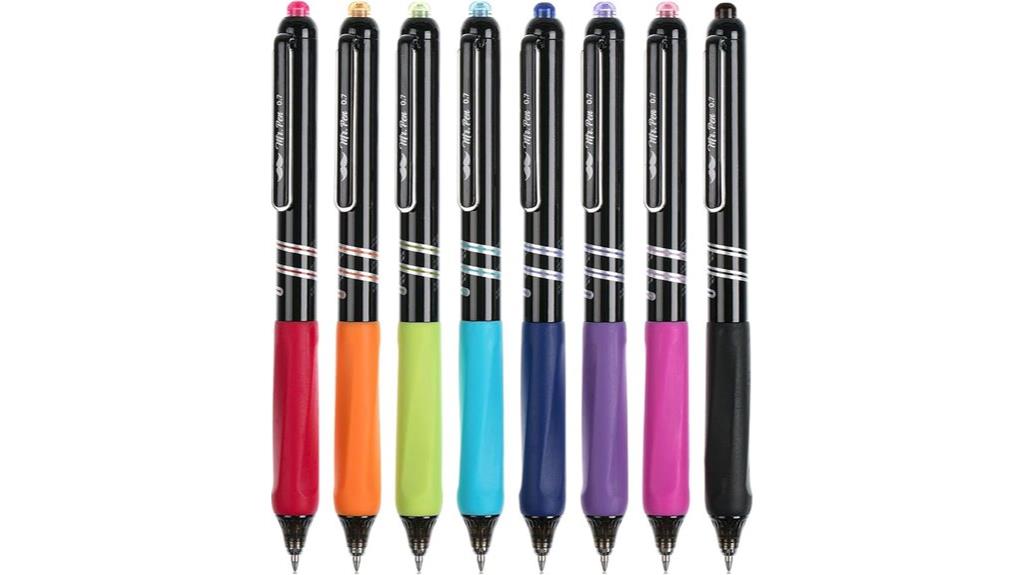 pack of 8 retractable gel pens