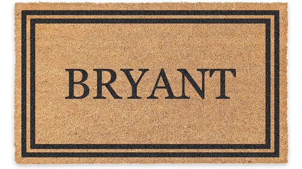 personalized black coir mat