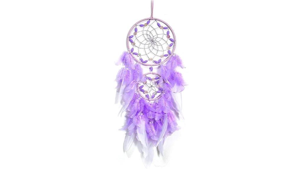 purple feather wall decor