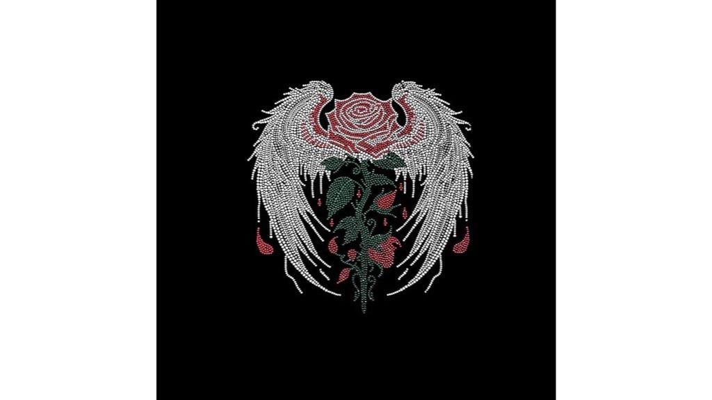 rhinestone angel wing transfer