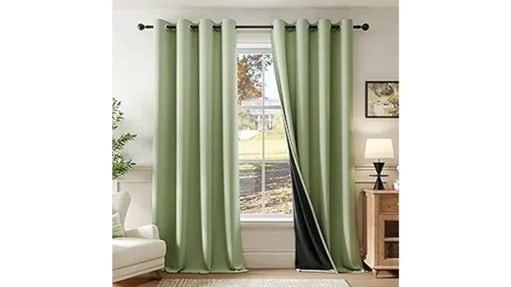 sage green blackout curtains