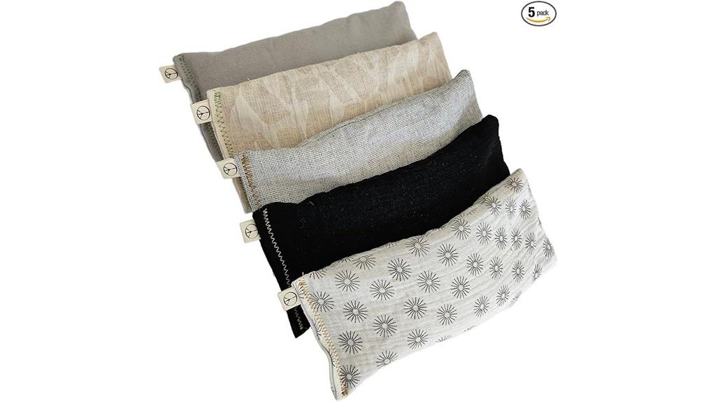 set of five eye pillows