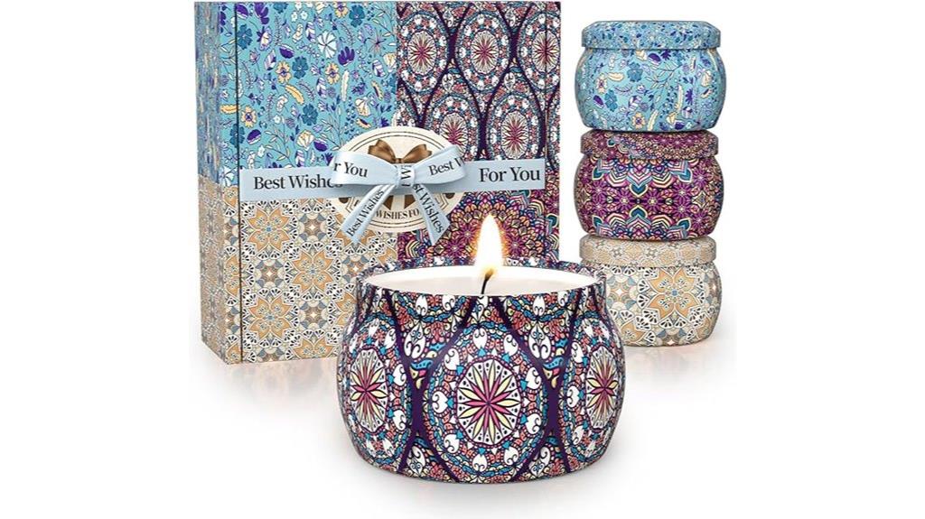 set of four scented candles