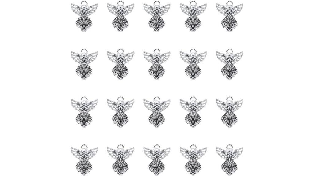 set of silver angel charms