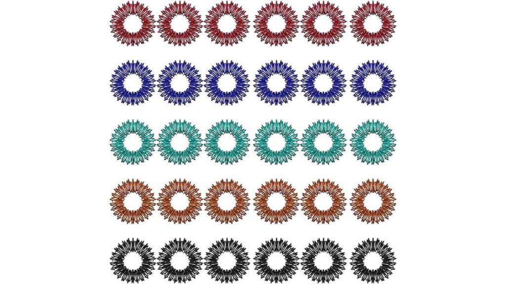 set of thirty acupressure rings