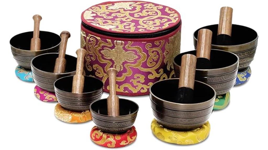 seven piece tibetan bowl set