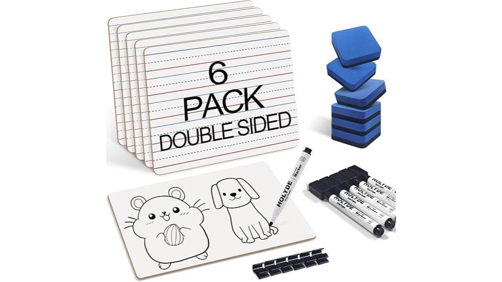 six pack double sided whiteboards
