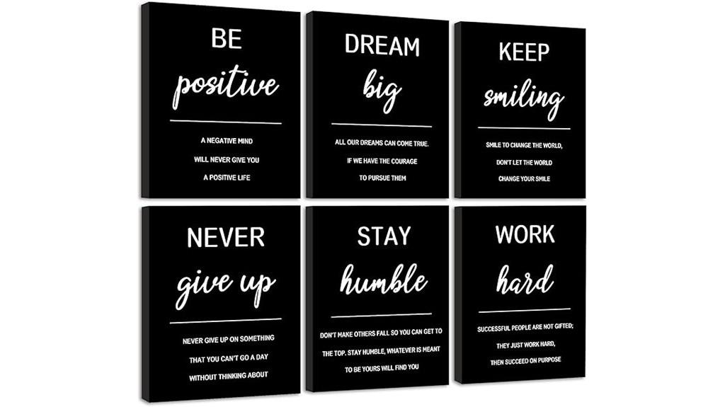 six piece motivational wall art