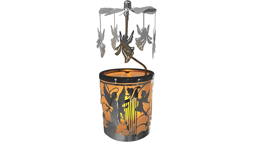 spinning silver angel candle