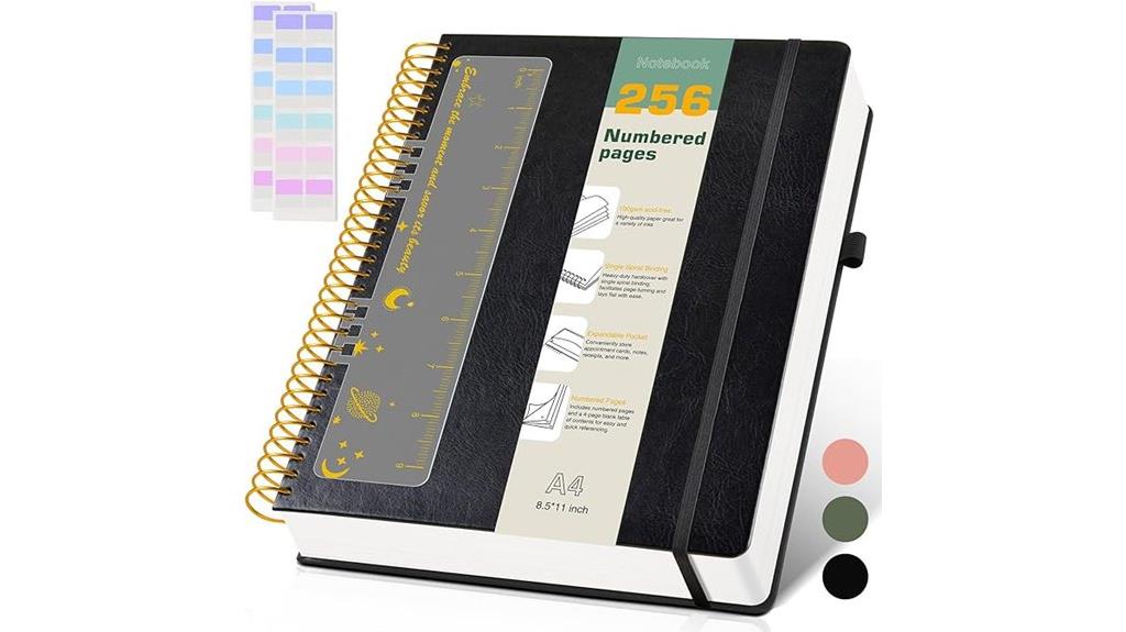 spiral notebook 256 pages